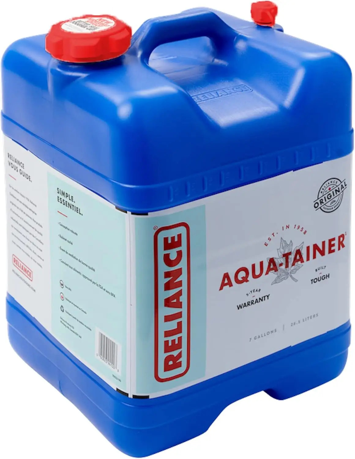 Durable 5-gallon camping water jug